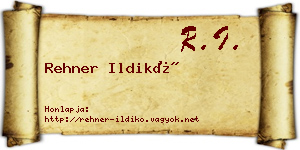 Rehner Ildikó névjegykártya